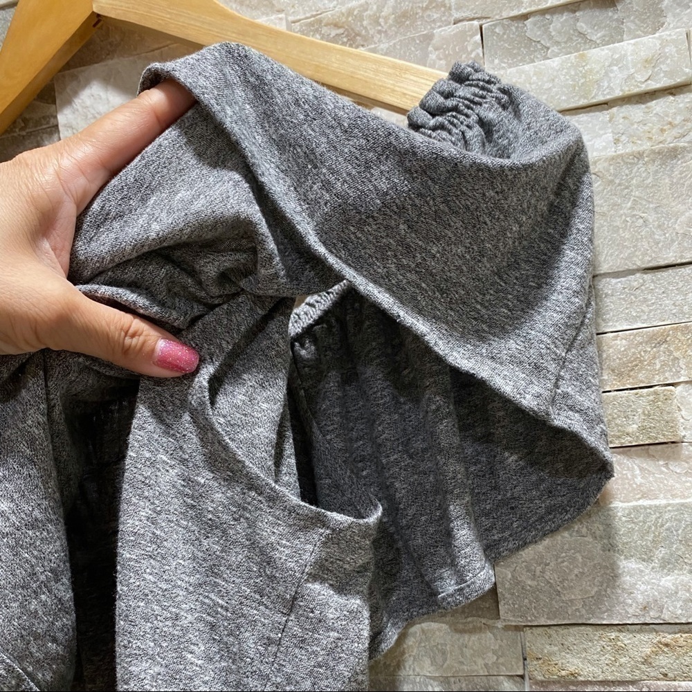 CURRENT Elliott Ruffle Top Gray Off Shoulder Top - Picture 4 of 7